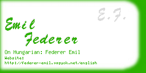 emil federer business card